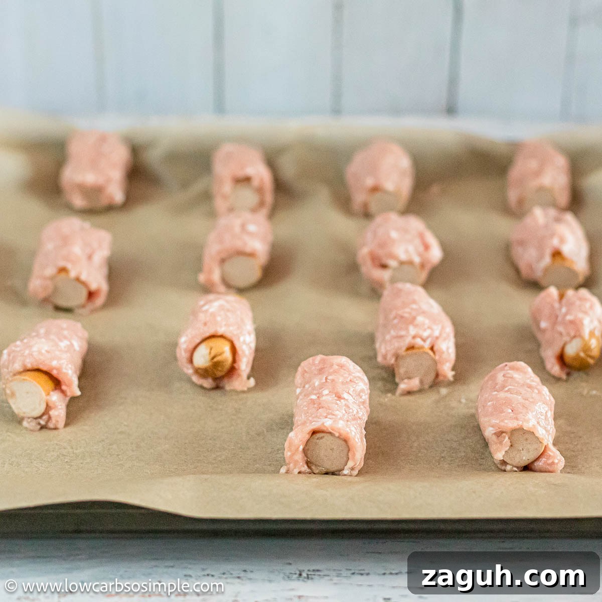 Savory Carnivore Pigs in a Blanket Recipe for Meat Lovers 11 Carnivore Pigs in a Blanket Ready for Oven | Low-Carb, So Simple
