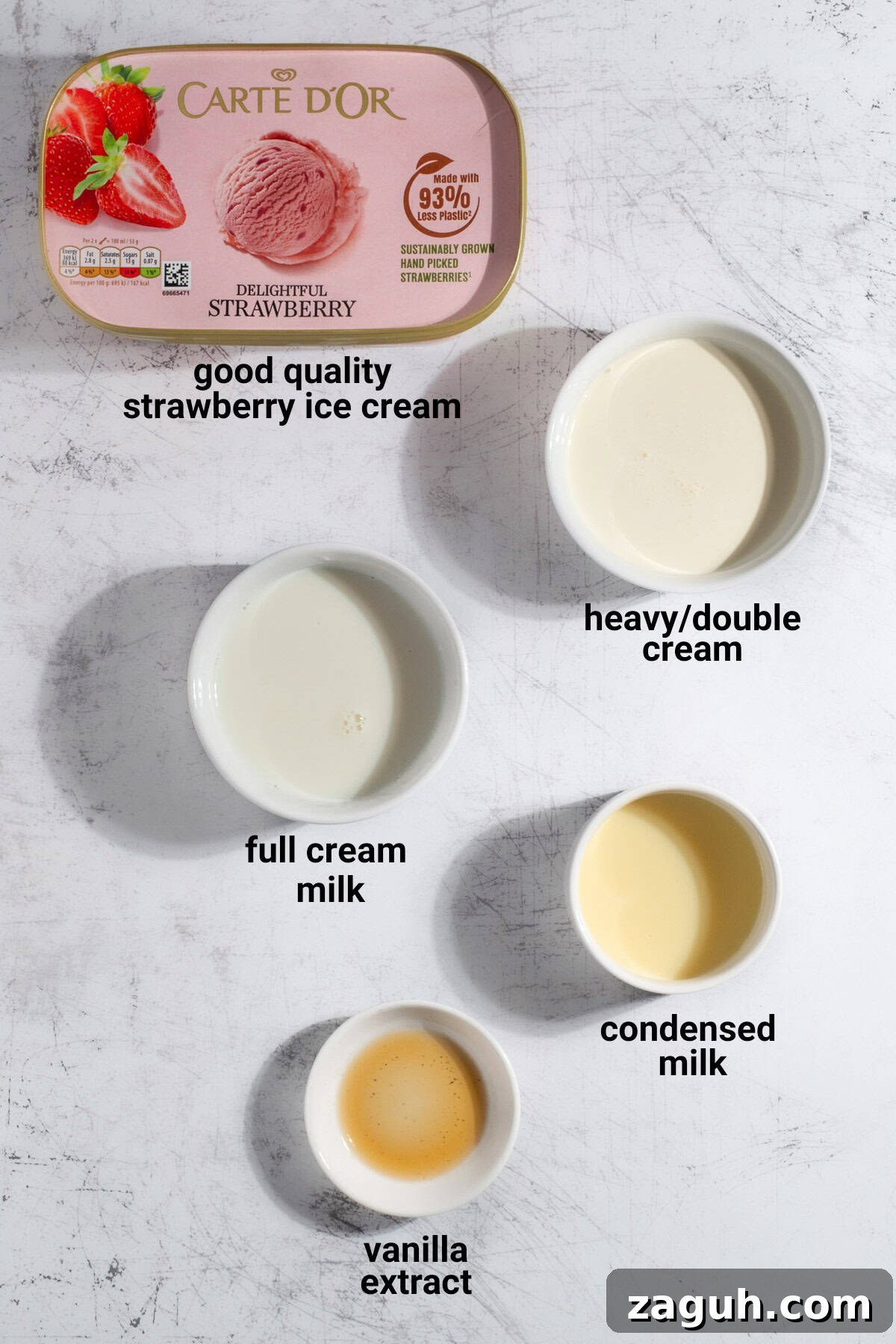 Creamy Strawberry Ice Cream Milkshake with a Secret Twist 7 Strawberry milkshake ingredients.