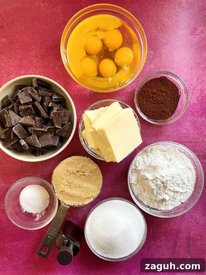 Chewy Sheet-Pan Brownies: One-Pan Recipe for Fudgy Bars 4 sheet pan brownies ingredients