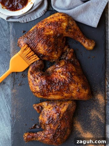 Smoked chicken quarters
