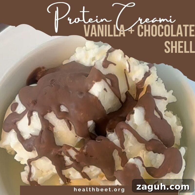 Parent Trap Peanut Butter Oreo Protein Creami Recipe 11 Vanilla and chocolate shell protein creami