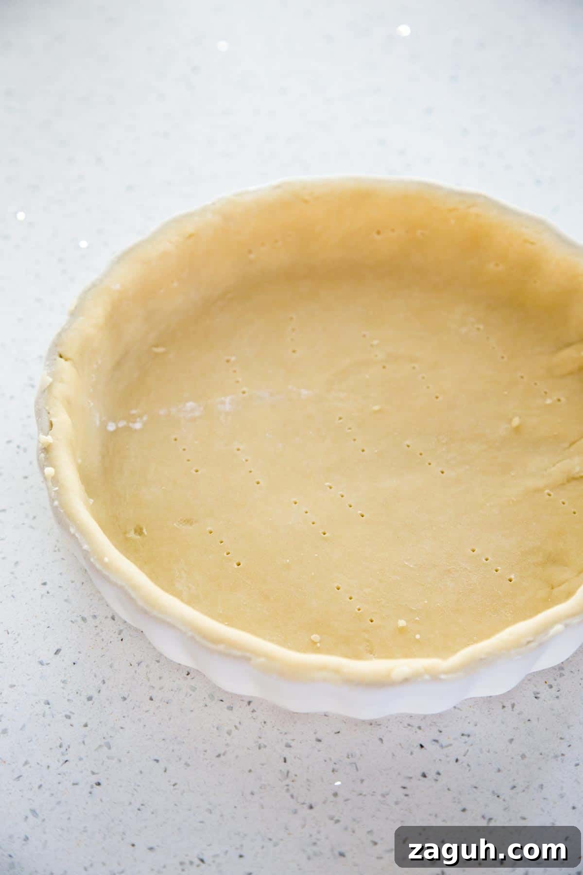 Classic Homemade Custard Pie Recipe for Rich, Creamy Filling 5 A par-baked crust in a tart pan.