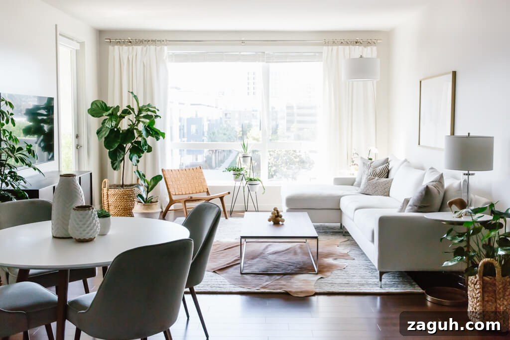 Take a tour of my modern and minimalist living room. My interior design style is a blend of minimalism, mid-century modern, Scandinavian and SoCal vibes. 