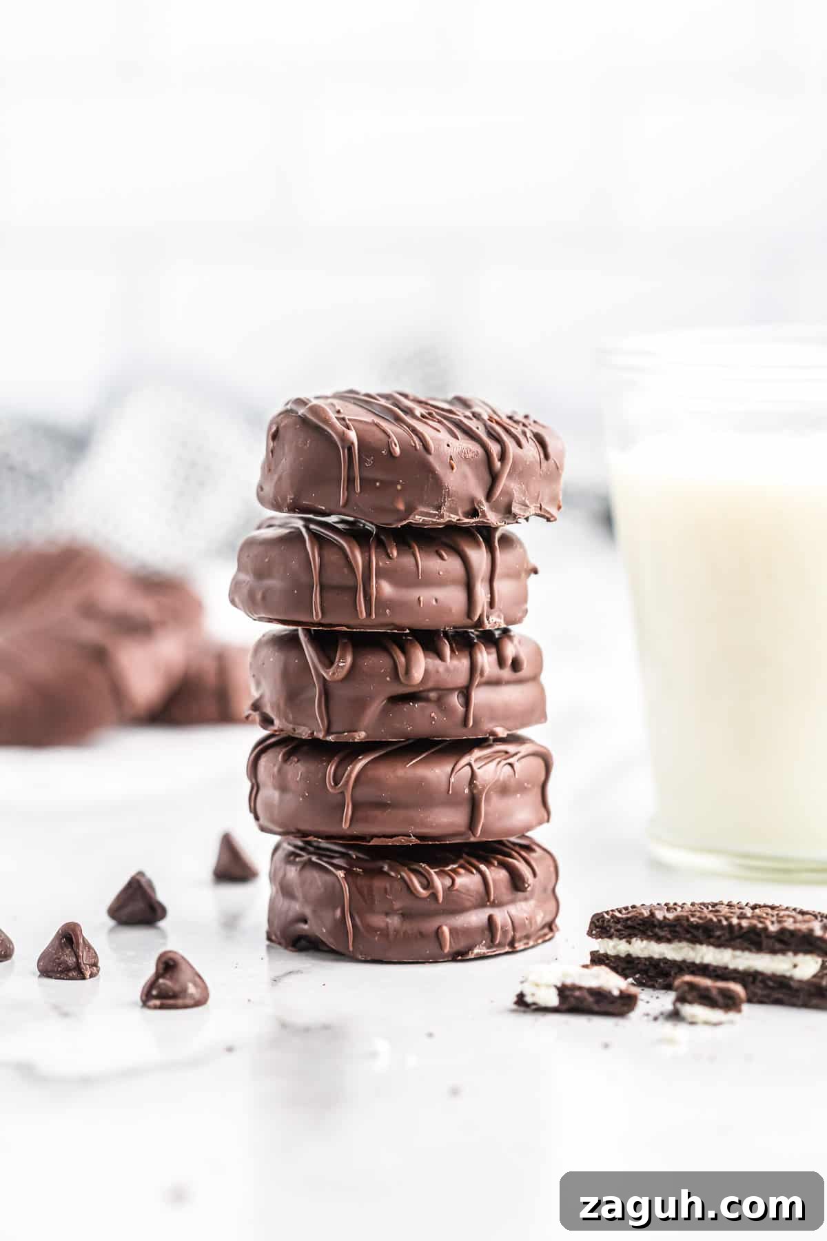 How to Make Chocolate-Covered Oreos at Home 9 chocolate covered oreos stacked