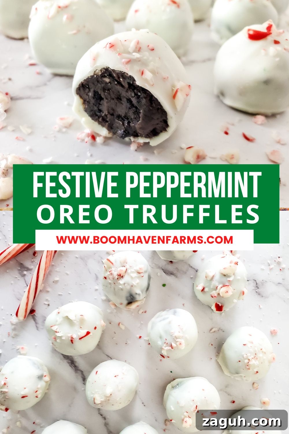 Peppermint Christmas Oreo Truffles — No-Bake Holiday Candy 13 collage images of this