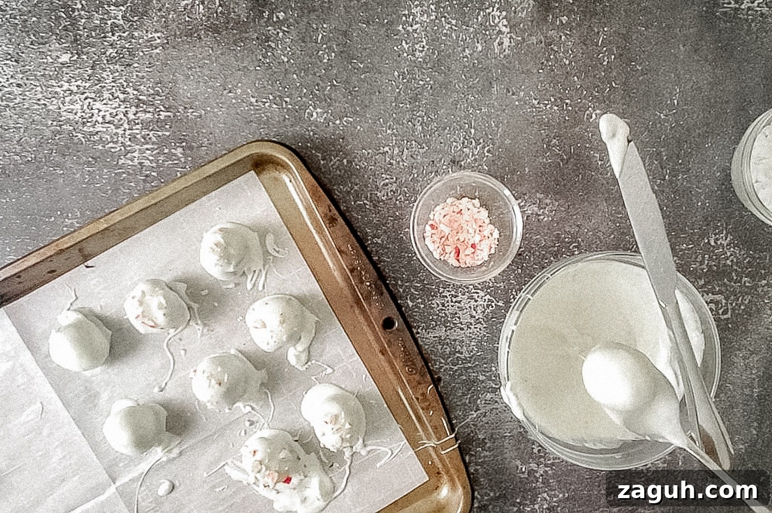 Peppermint Christmas Oreo Truffles — No-Bake Holiday Candy 7 dipping Oreo balls in chocolate