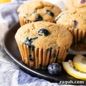 Lemon Blueberry Muffins Recipe with Zesty Citrus Glaze 6 Healthy Lemon Blueberry Muffins