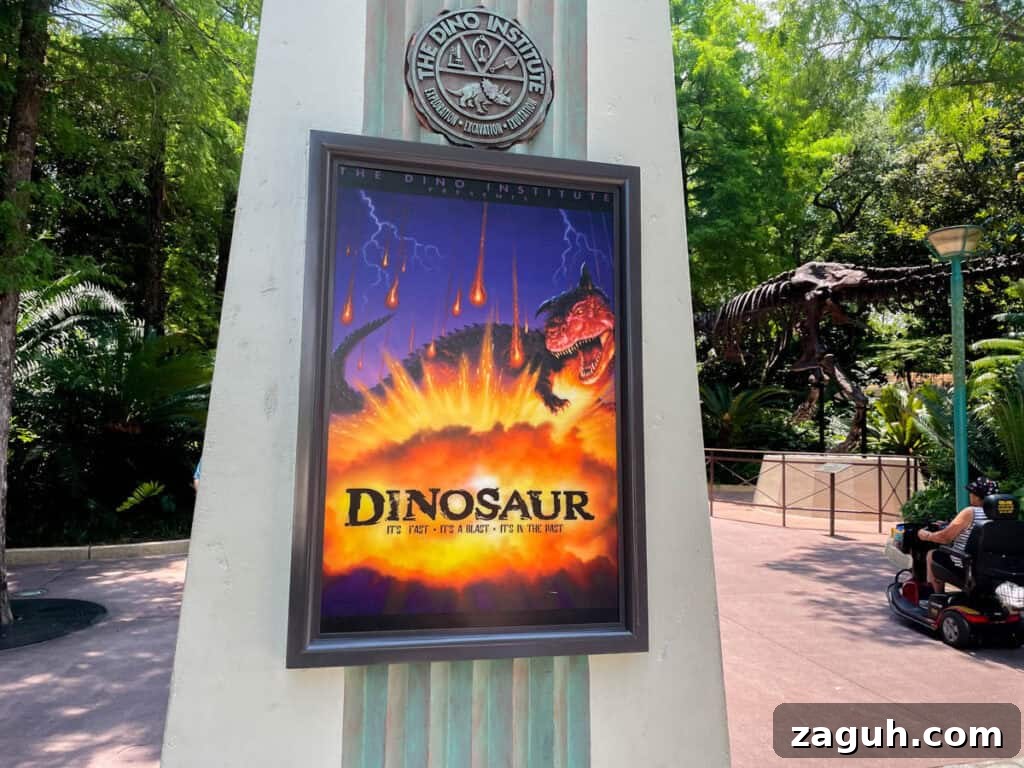 Dinosaurs of the Animal Kingdom: Discover Their World 2 sign outside of Dinosaur the ride.