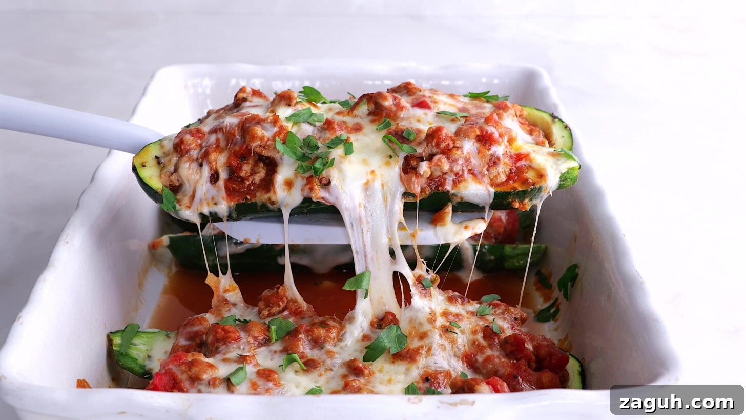 Turkey-Stuffed Zucchini Boats Recipe for Weeknight Dinners 4 cheesy stuffed zucchini boats
