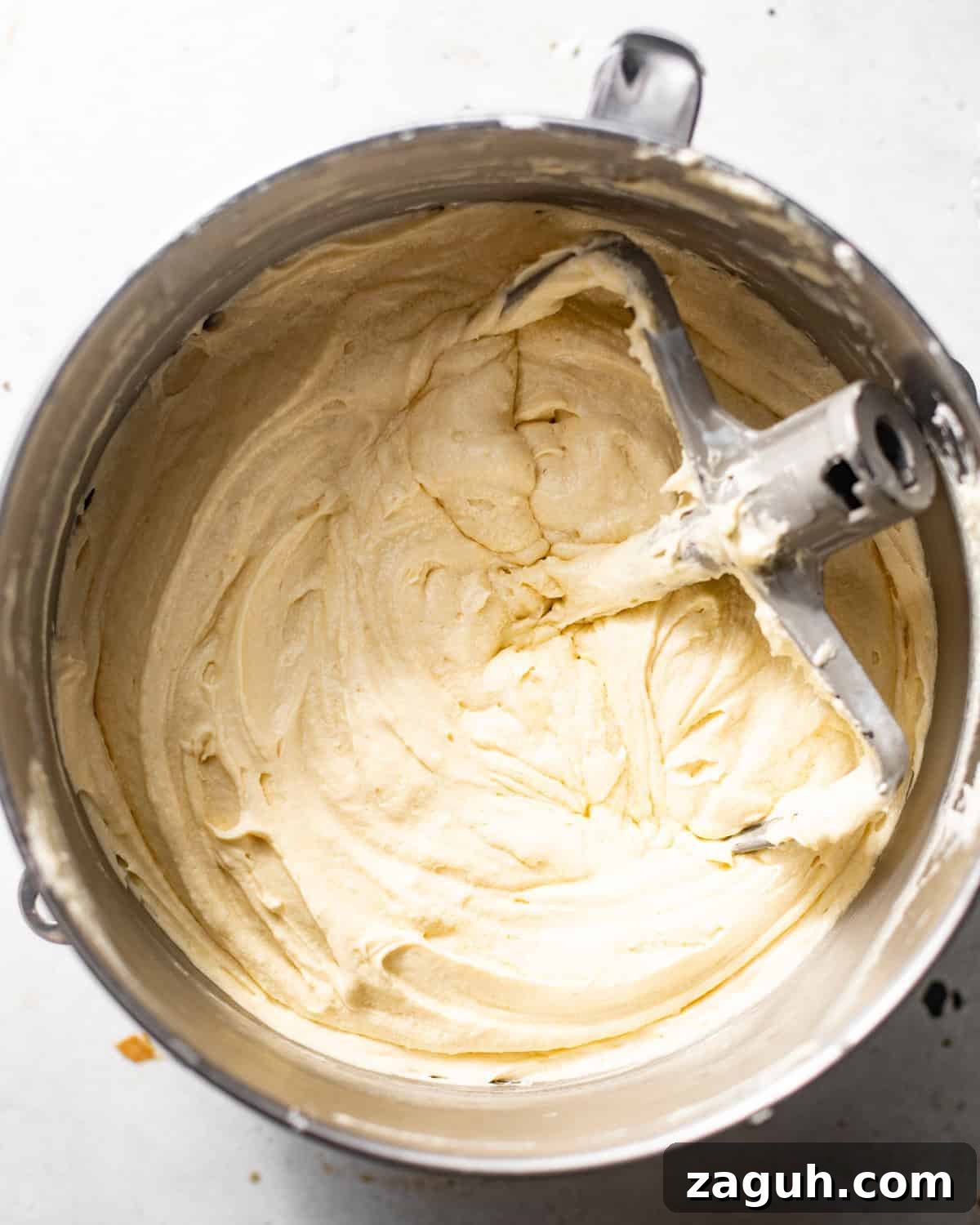 Moist Corn Pound Cake Recipe with Creamy Cornmeal Crumble 7 pound cake batter in a bowl.