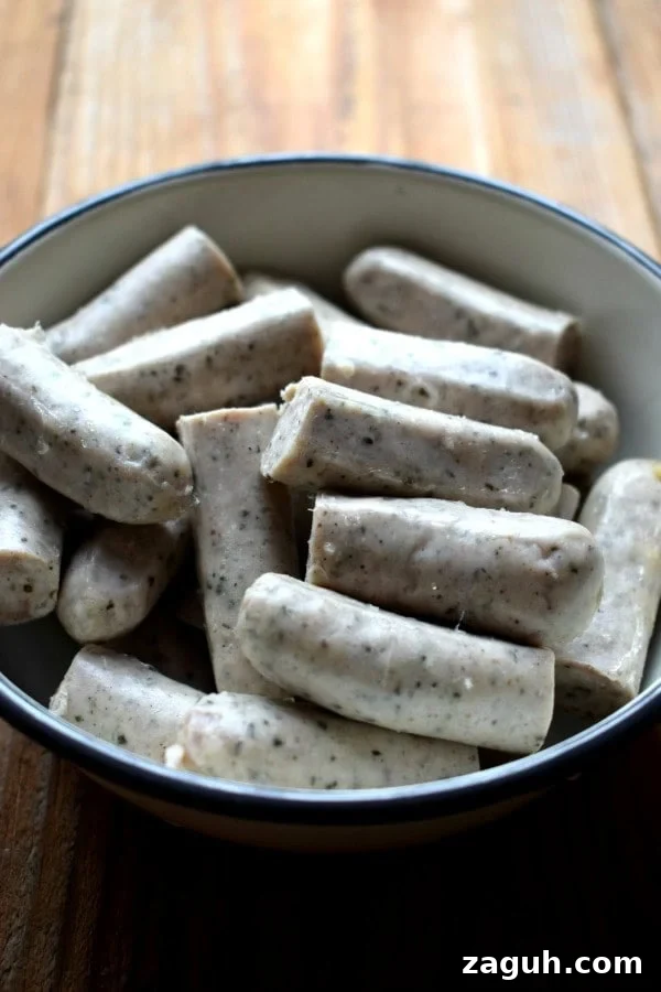 Festive Sausage Roll Christmas Tree Recipe Tutorial 6 Sausages in a bowl.