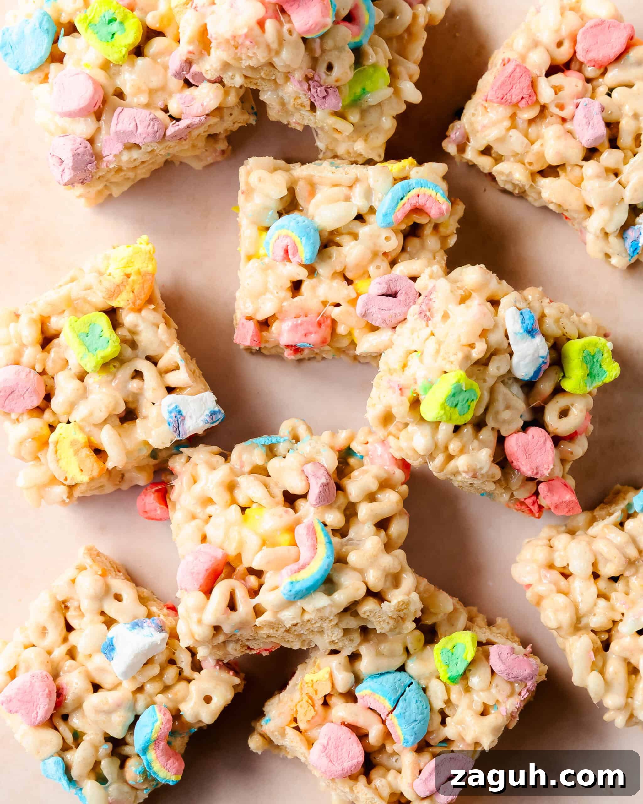 Lucky Charms Rice Krispie Treats Recipe — Colorful Marshmallow Squares 4 img 36076 3