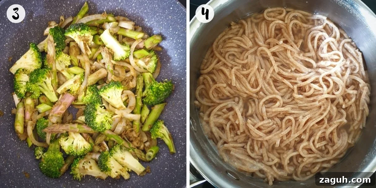 Thai Green Curry Noodles Recipe: Creamy Coconut & Veggies 5 add spices and boil noodles