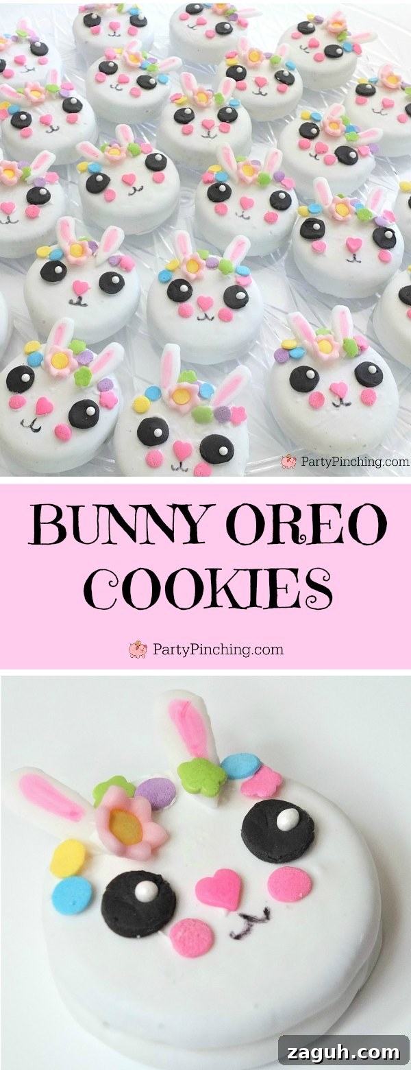 Bunny Cake and Bunny Oreo Cookies Recipe Tutorial 11 bunny oreos, bunny cookies, cute bunny cookies, bunny cake, bunny cake with flower crown, cute kawaii bunny cake, fun easy bunny cake for Easter, sweet treats for kids, adorable rabbit cake, bunny cake with floral buttercream fondant, oreo bunny cookies, candy coated easter bunny cookies flower crown