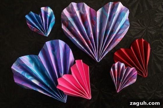 Folded Paper Hearts