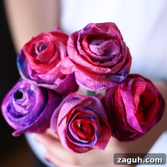 11 Valentine’s Day Crafts for Tweens and Teens to Make Together 12 Bouquet of paper towel roses