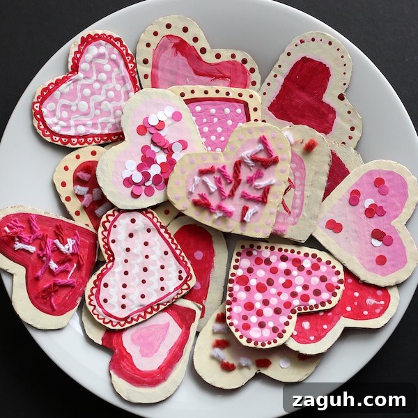 Plate of Cardboard Valentines Cookies