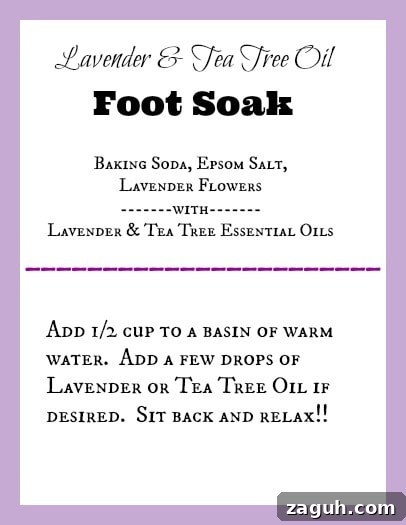 Lavender Epsom Salt Foot Soak Recipe for Relaxation 5 foot soak tag