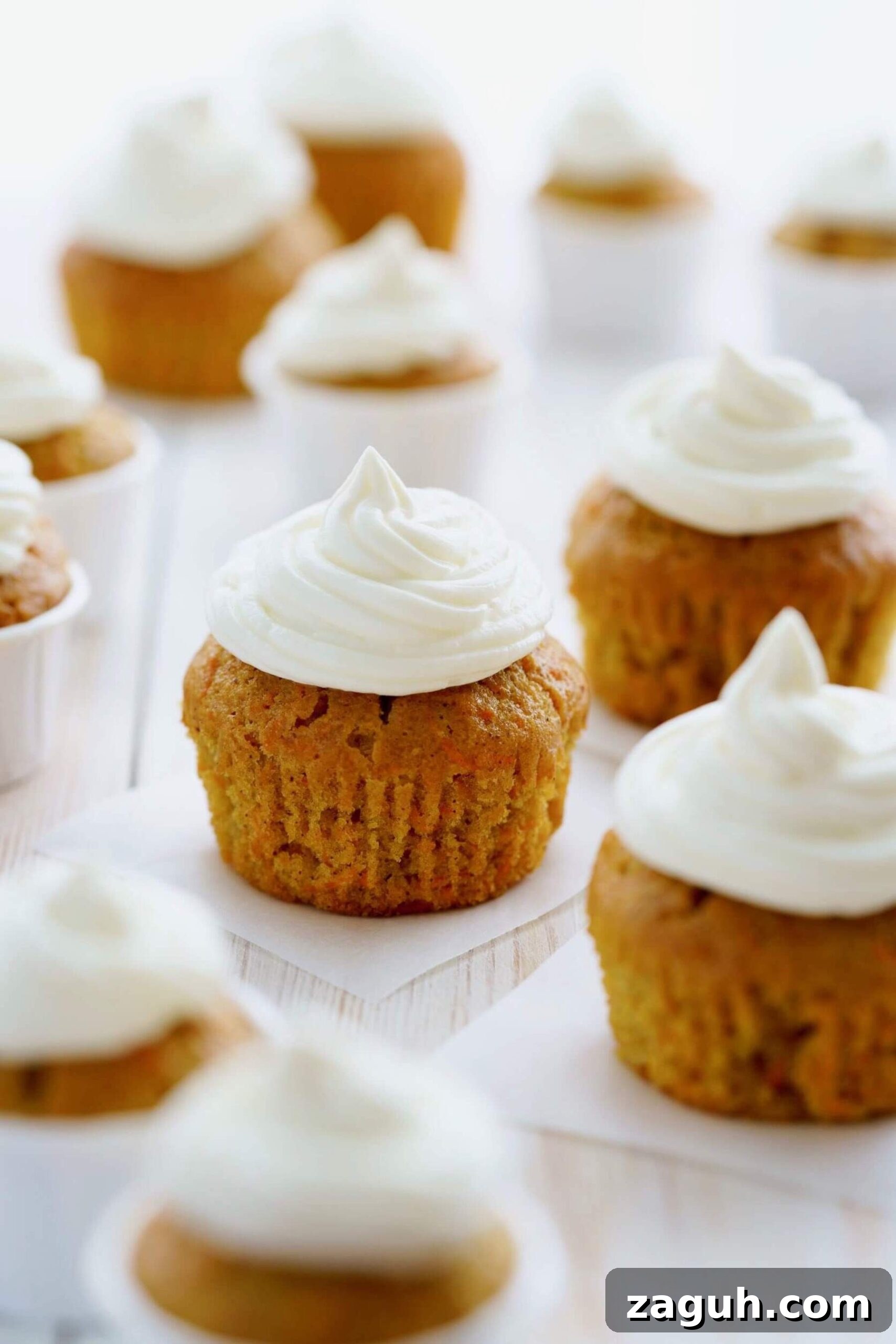 Carrot Cupcakes with Brown Sugar Cream Cheese Frosting