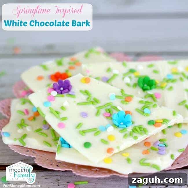 pin for easter white chocolate bark