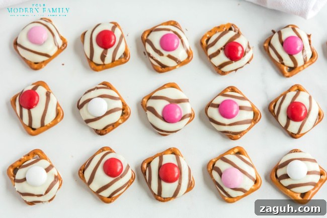 Valentines Pretzel Buttons with Hershey Kisses an