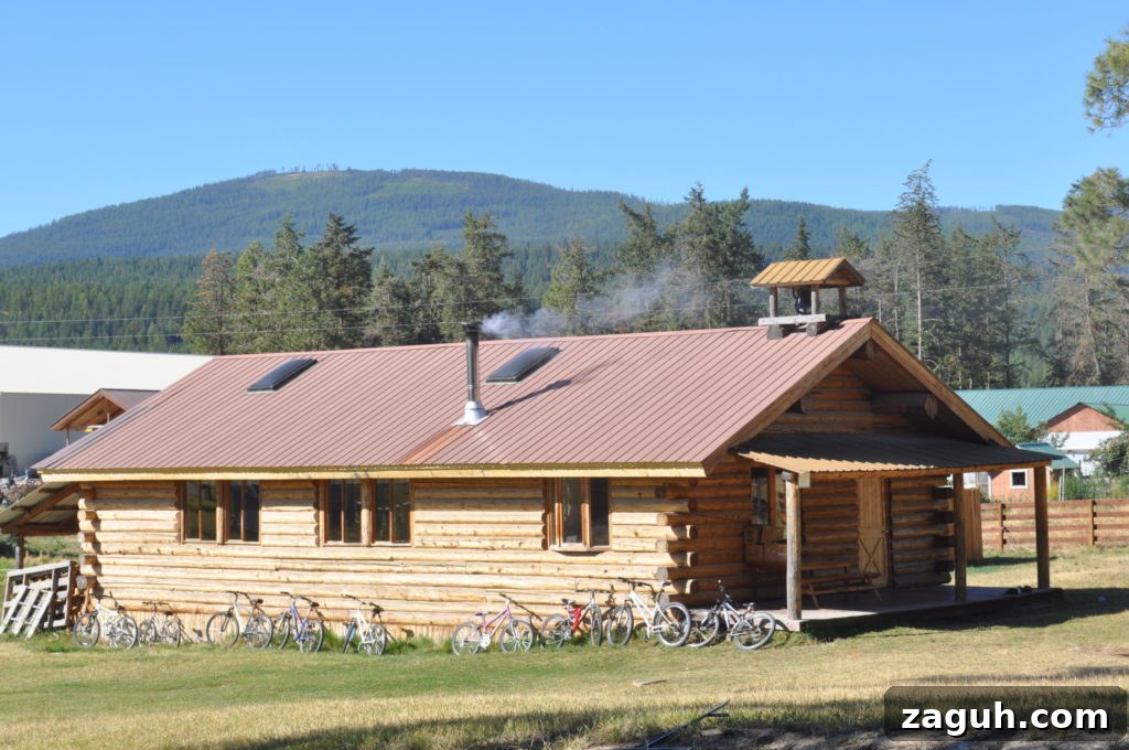 Amish Recipe Favorites: Lazy Woman's Cake, Six-Layer Casserole & Meatball Stew 5 Amish school in a log building in Rexford, Montana