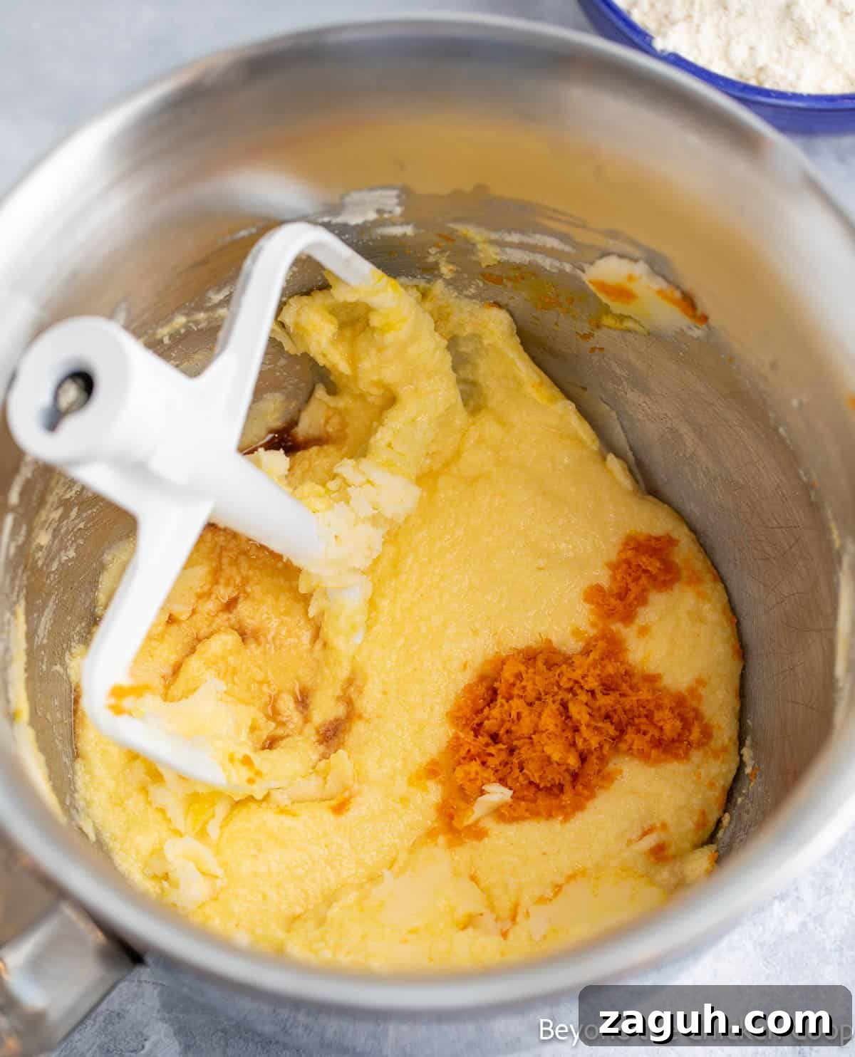 Moist Orange Pound Cake Recipe with Zesty Citrus Glaze 6 Orange zest added to cake batter.