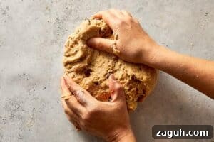 dough coming together while mixing