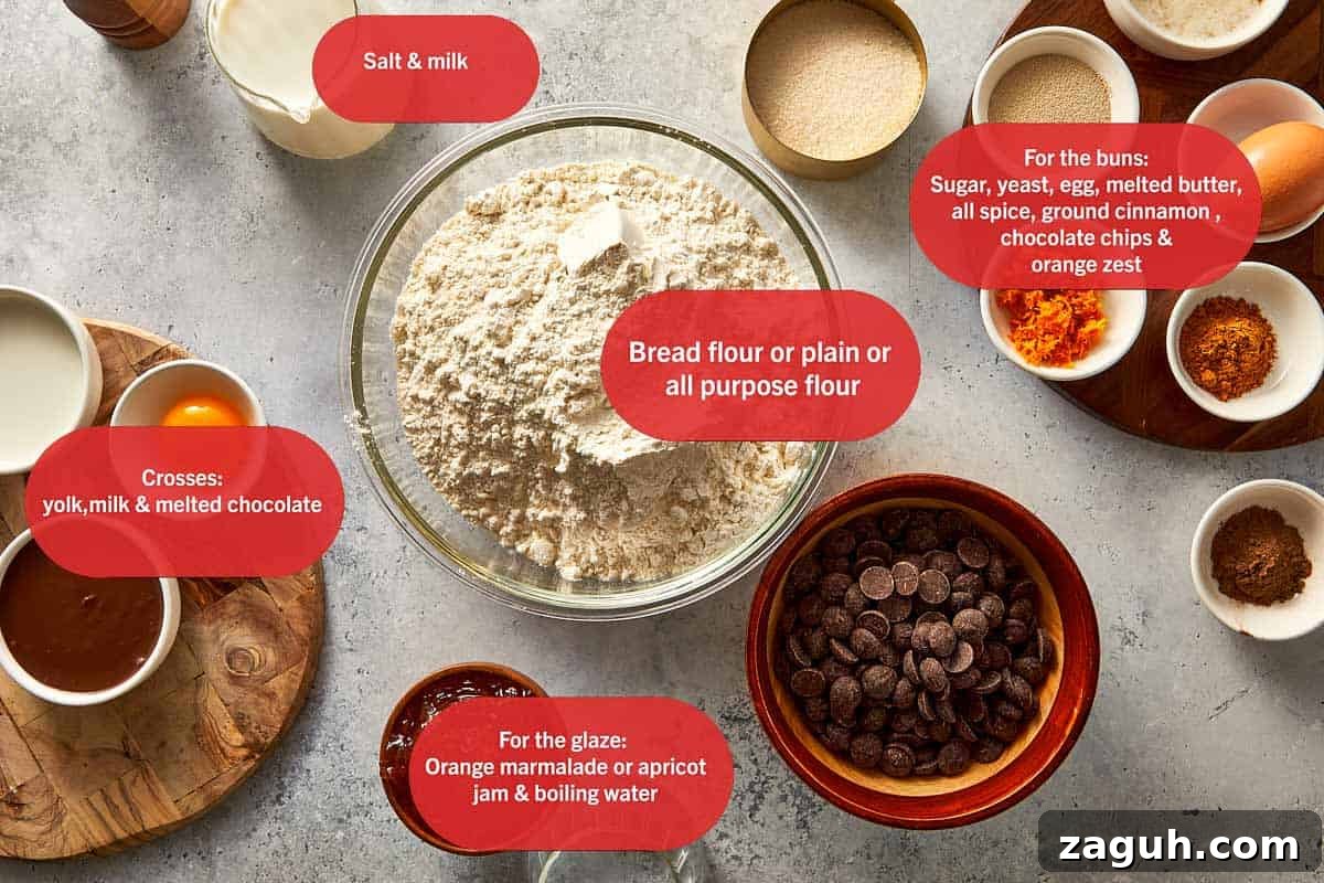 Ingredients for Chocolate Hot Buns