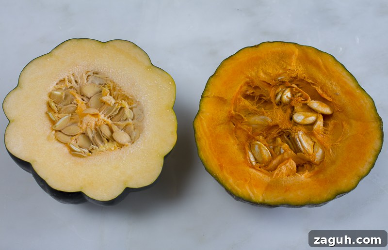 Roasted Acorn Squash Stuffed with Fruit and Veggie Quinoa Pilaf 4 Choose your desired squash, slice in half, scoop out seeds and roast