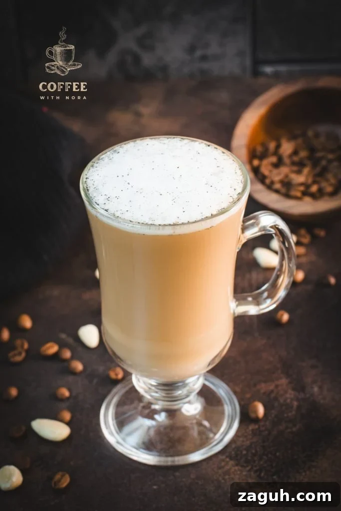 Homemade Vanilla Coffee with Creamy Vanilla Milk Recipe 2 Gorgeous coffee glass, filled with delicious vanilla coffee.