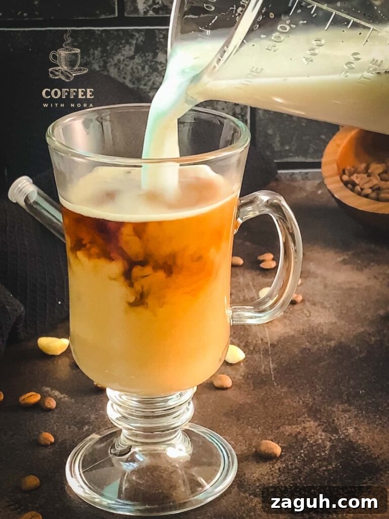 Homemade Vanilla Coffee with Creamy Vanilla Milk Recipe 4 Add vanilla milk.