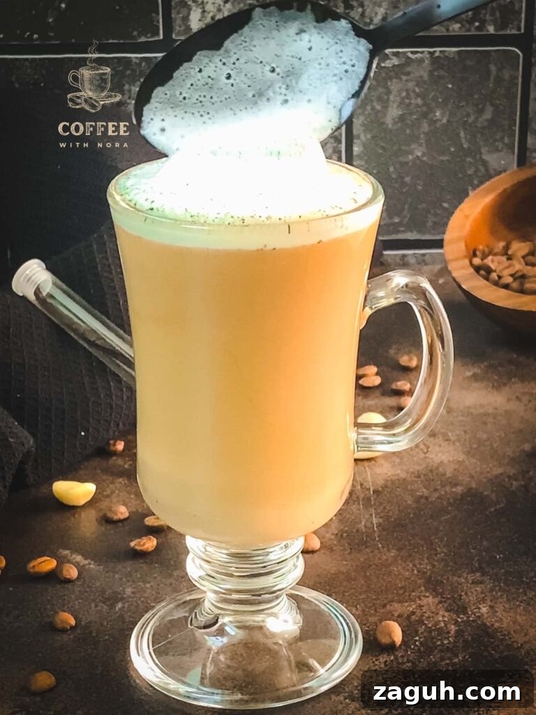 Homemade Vanilla Coffee with Creamy Vanilla Milk Recipe 6 Top with frothed vanilla milk.