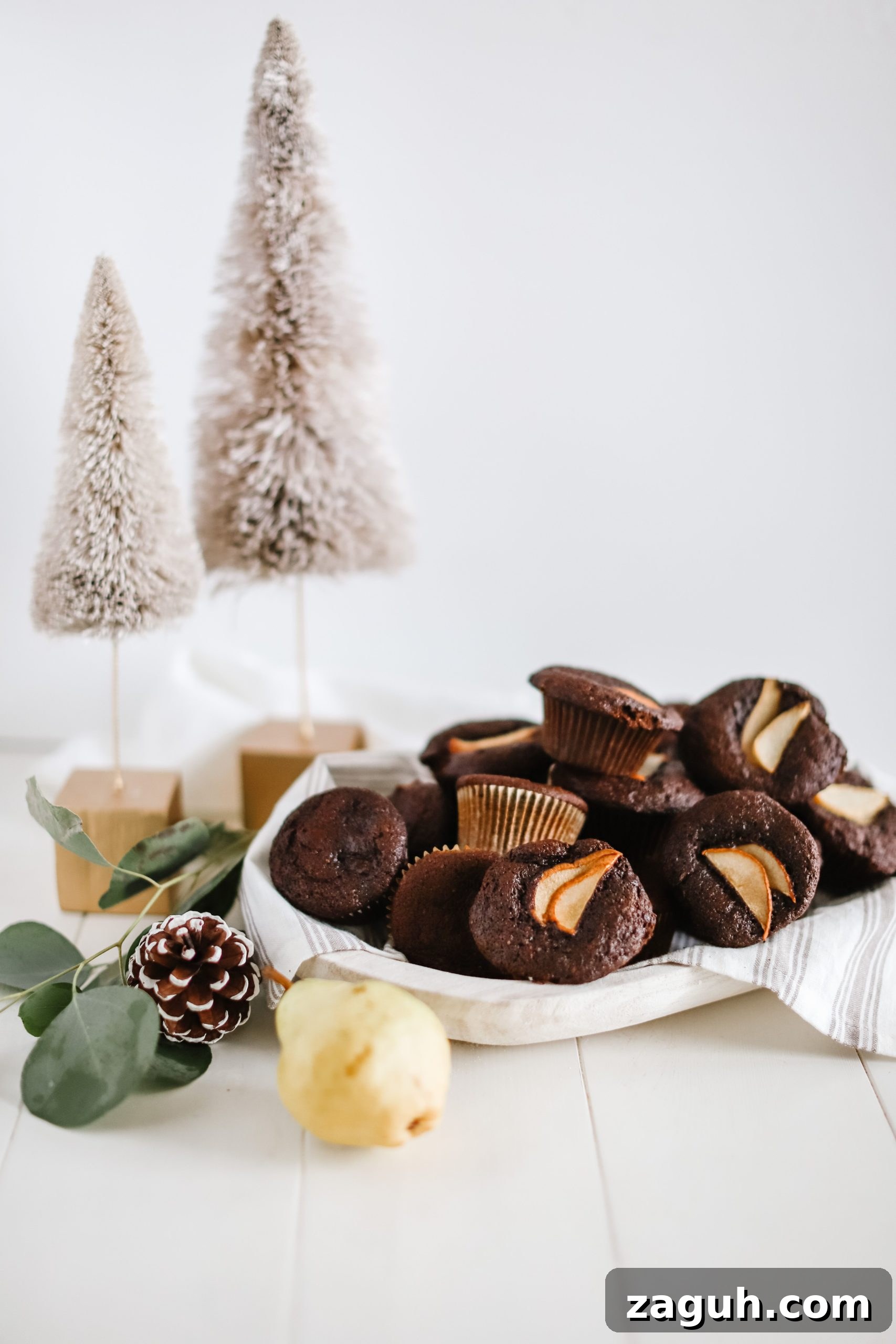 Pear Gingerbread Muffins Recipe — Spiced Pear Muffins for Fall 2 pear gingerbread muffins