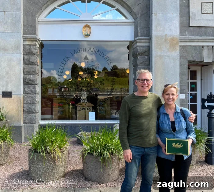 Good Things No. 50: Ireland Highlights, Travel Tips & Book Picks 7 with teapot in front of Belleek
