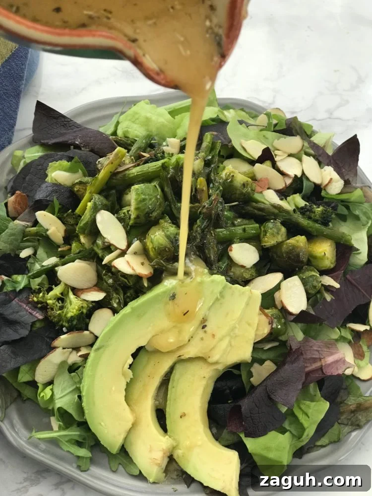 Beautiful salad with avocado, nuts and veggies