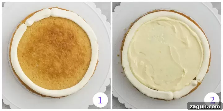 Moist Lemon Coconut Cake with Zesty Glaze 6 how to assemble coconut layer cake