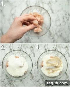 Crispy Popcorn Chicken Sandwich Recipe for Ultimate Flavor 3 3 step by step photos showing How to marinate popcorn chicken