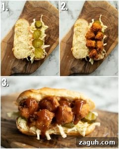 Crispy Popcorn Chicken Sandwich Recipe for Ultimate Flavor 6 3 step by step photos showing how to make popcorn chicken sandwiches