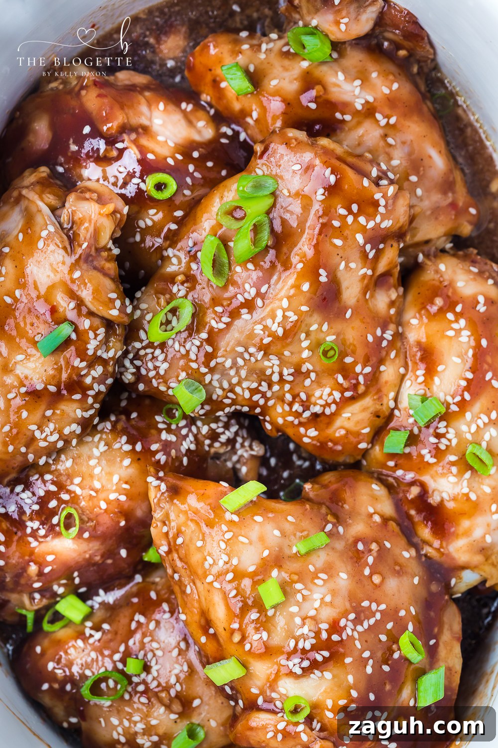 Slow Cooker Honey Garlic Chicken Recipe for Tender, Sticky Wings 6 Crockpot Honey Garlic Chicken Recipe! Tender chicken thighs in a sweet and sticky sauce with a kick of heat.