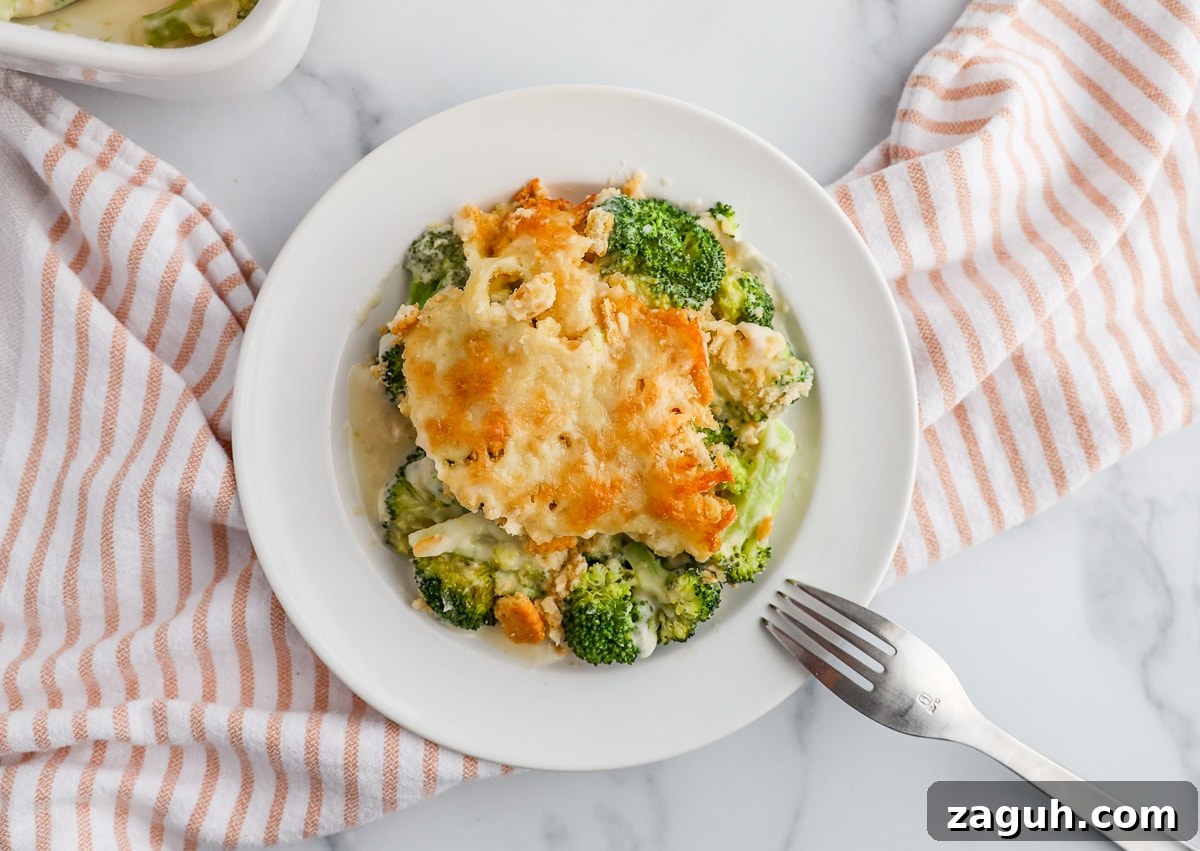 Creamy Broccoli and Cheese Casserole Topped with Ritz Crackers 11 Easy Broccoli Cheese Casserole