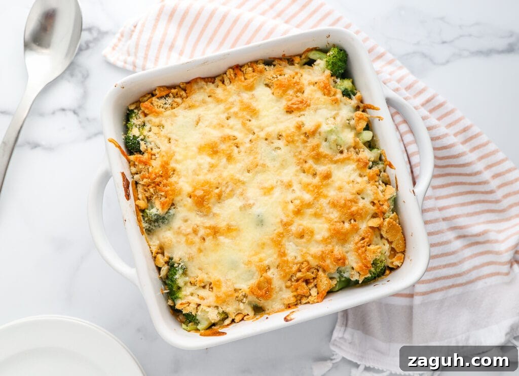 Creamy Broccoli and Cheese Casserole Topped with Ritz Crackers 9 The best broccoli casserole with cheddar cheese and ritz crackers
