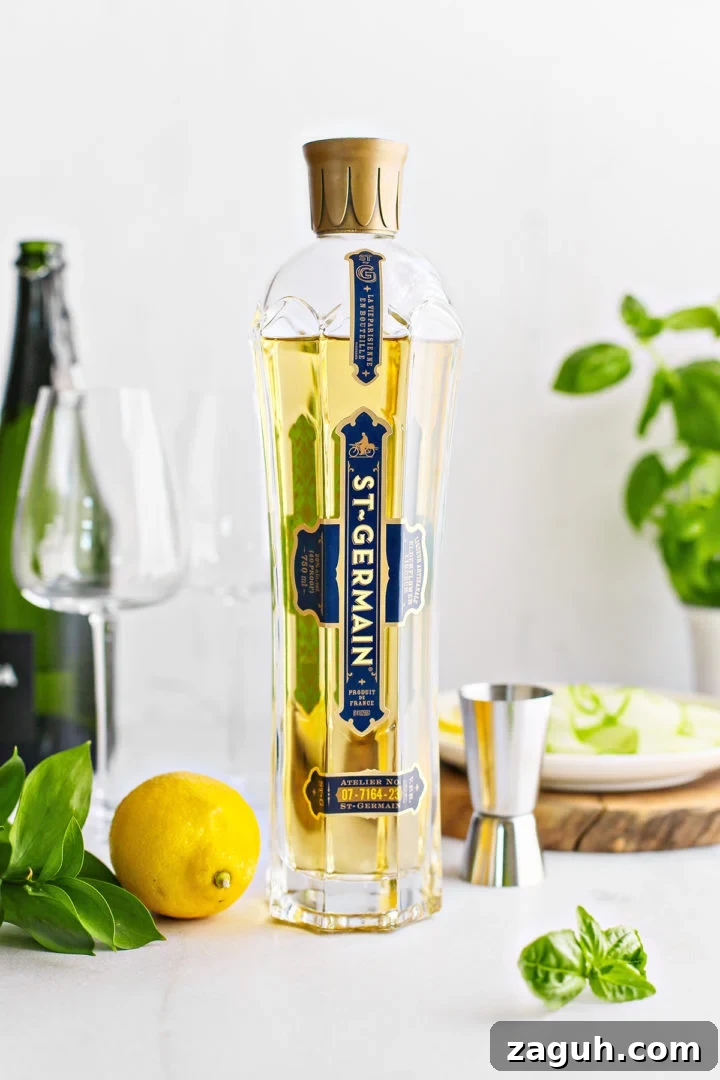 St-Germain Spritz Cocktail Recipe: How to Make a Bright French Spritz 3 ingredients needed to make a st. germain spritz with fresh lemon, basil, and cucumber