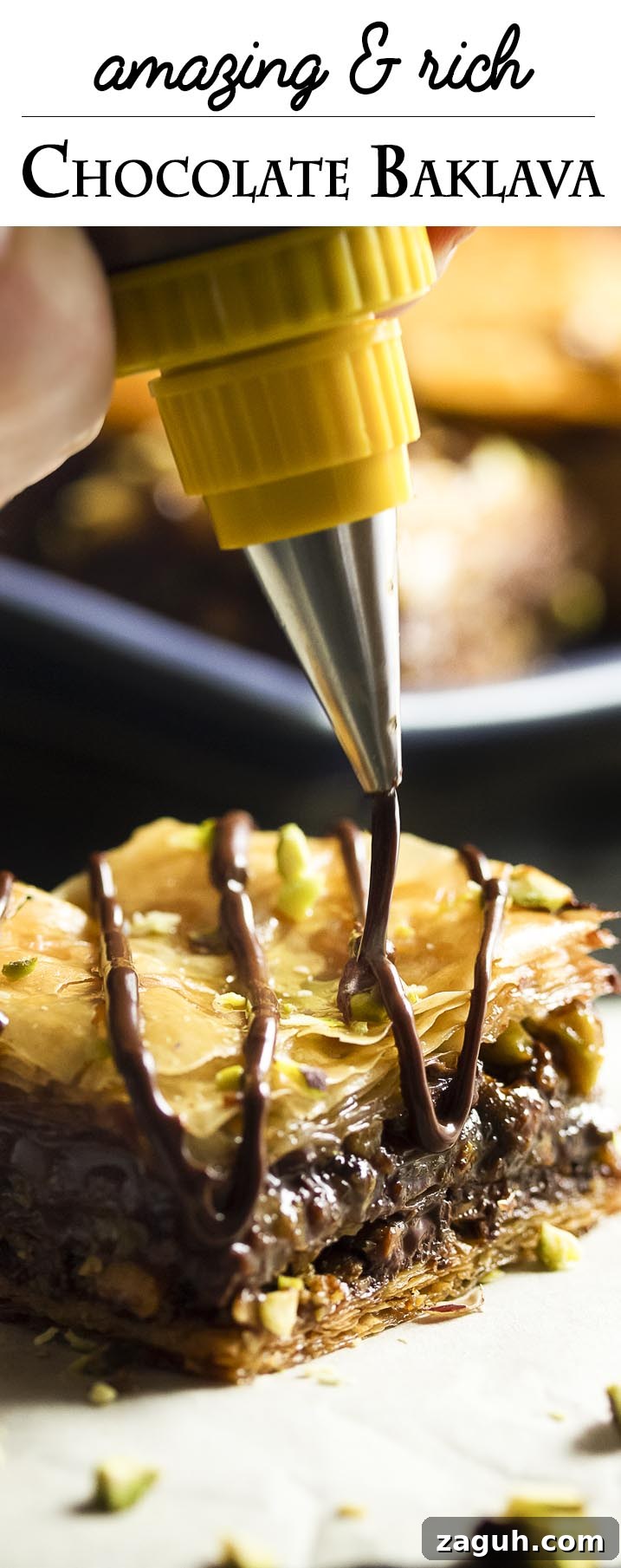 Pistachio Chocolate Baklava: Decadent Layered Dessert Recipe 8 Collage photo