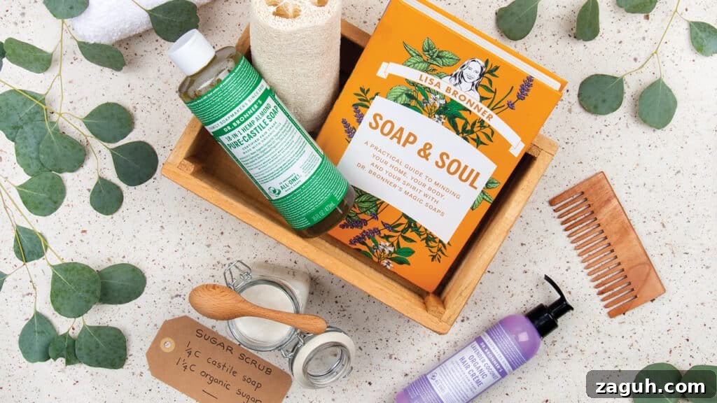 Soap & Soul-Inspired Themed Gift Baskets for Every Occasion 5 Soap & Soul book in a body care basket with Castile Soap, lotion, sugar scrub