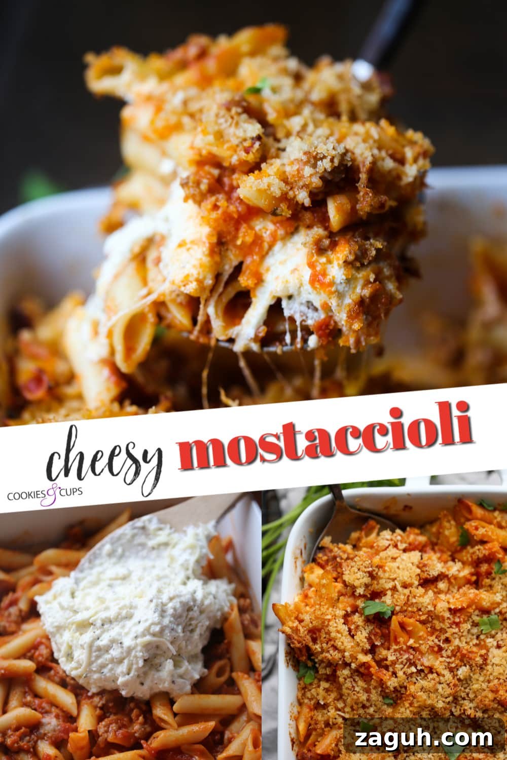 Creamy Baked Mostaccioli with Melted Cheese 17 Mostaccioli Pinterest Image