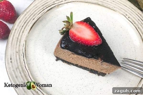 Chocolate Cheesecake slice on plate