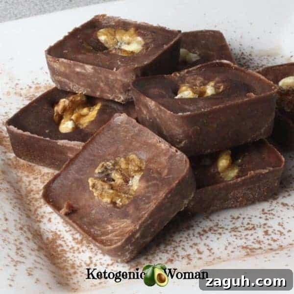 mocha walnut fat bombs on white plate