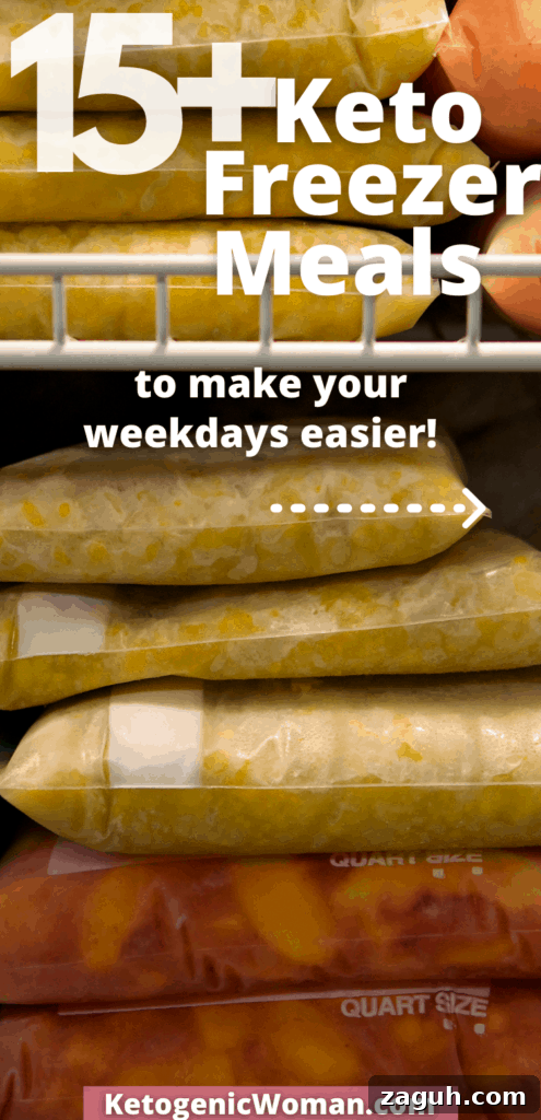 Keto Freezer Meal Prep: Make-Ahead Low-Carb Recipes for Busy Weeks 18 Stack of freezer bags filled with food