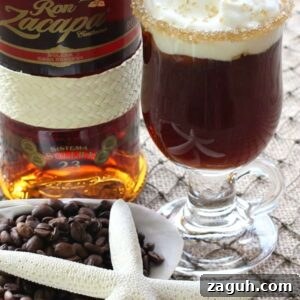 rum coffee topped with whipped cream